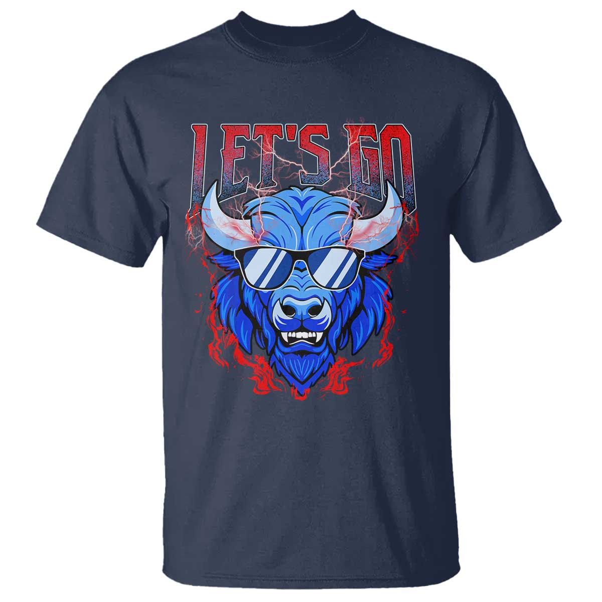 Let's Go BFB T Shirt Fan Apparel WNY Pride TS10 Navy Print Your Wear