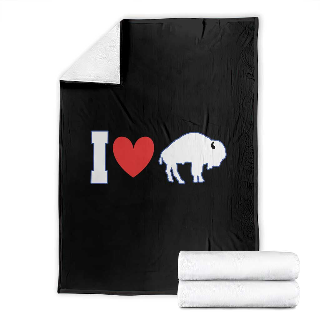 Vintage BF Throw Blanket American I Love Bison TS10 Black Print Your Wear