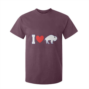 Vintage BF T Shirt For Kid American I Love Bison TS10 Maroon Print Your Wear