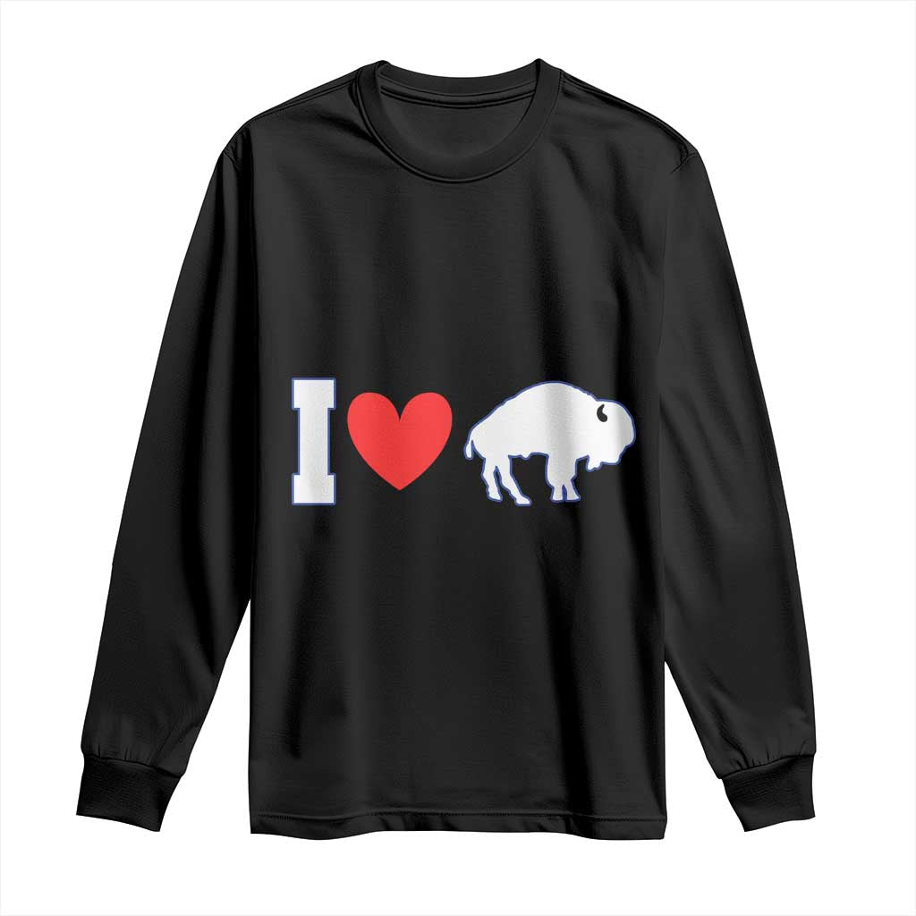 Vintage BF Long Sleeve Shirt American I Love Bison TS10 Black Print Your Wear