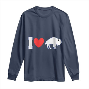 Vintage BF Long Sleeve Shirt American I Love Bison TS10 Navy Print Your Wear