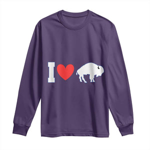 Vintage BF Long Sleeve Shirt American I Love Bison TS10 Purple Print Your Wear
