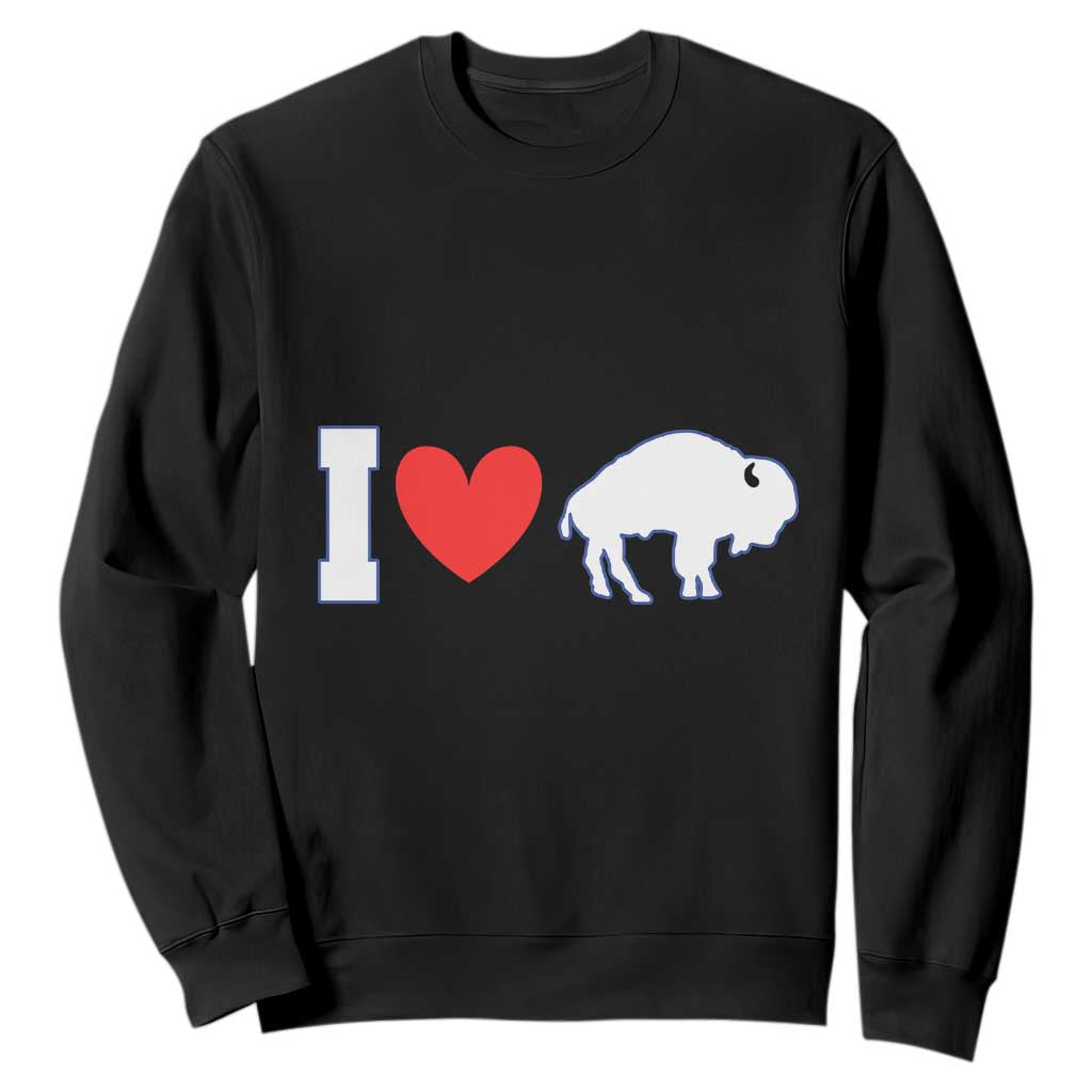 Vintage BF Sweatshirt American I Love Bison TS10 Black Print Your Wear