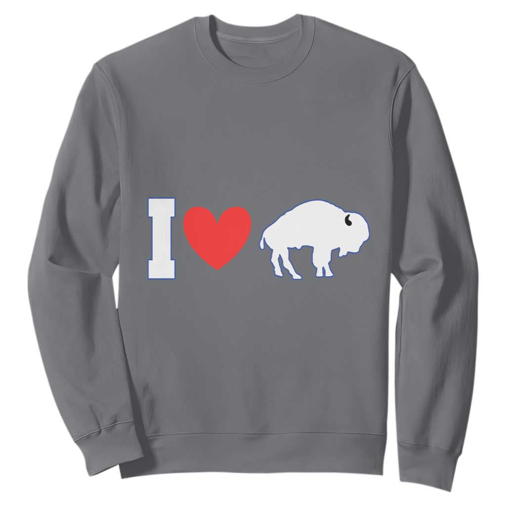 Vintage BF Sweatshirt American I Love Bison TS10 Charcoal Print Your Wear
