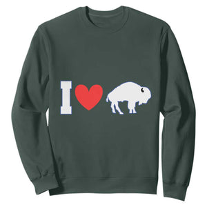Vintage BF Sweatshirt American I Love Bison TS10 Dark Forest Green Print Your Wear