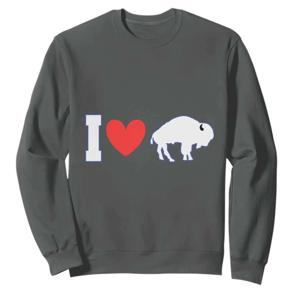 Vintage BF Sweatshirt American I Love Bison TS10 Dark Heather Print Your Wear