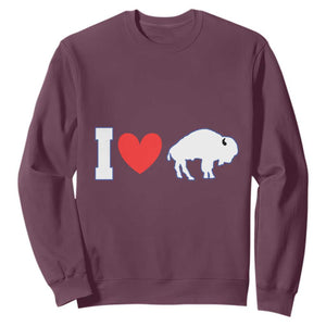 Vintage BF Sweatshirt American I Love Bison TS10 Maroon Print Your Wear