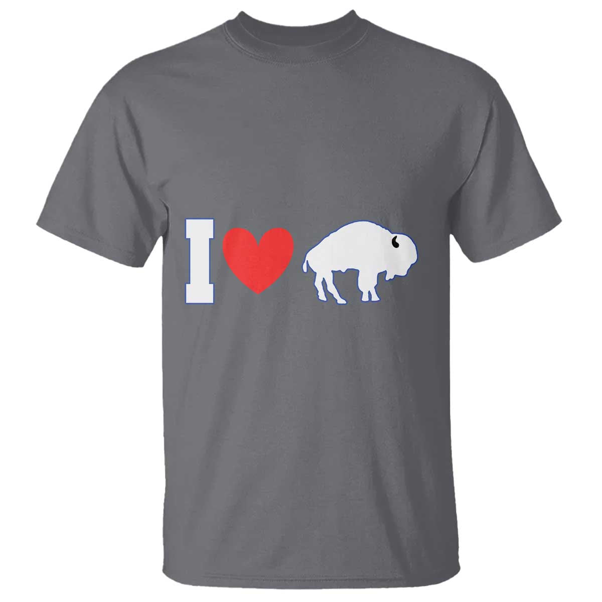 Vintage BF T Shirt American I Love Bison TS10 Charcoal Print Your Wear
