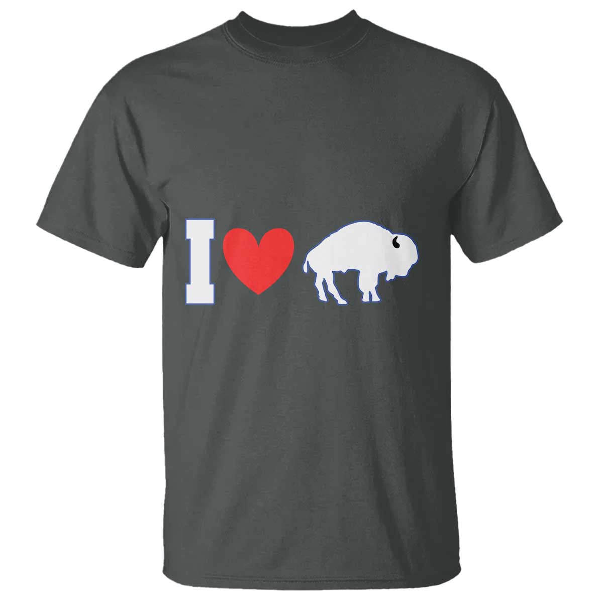 Vintage BF T Shirt American I Love Bison TS10 Dark Heather Print Your Wear