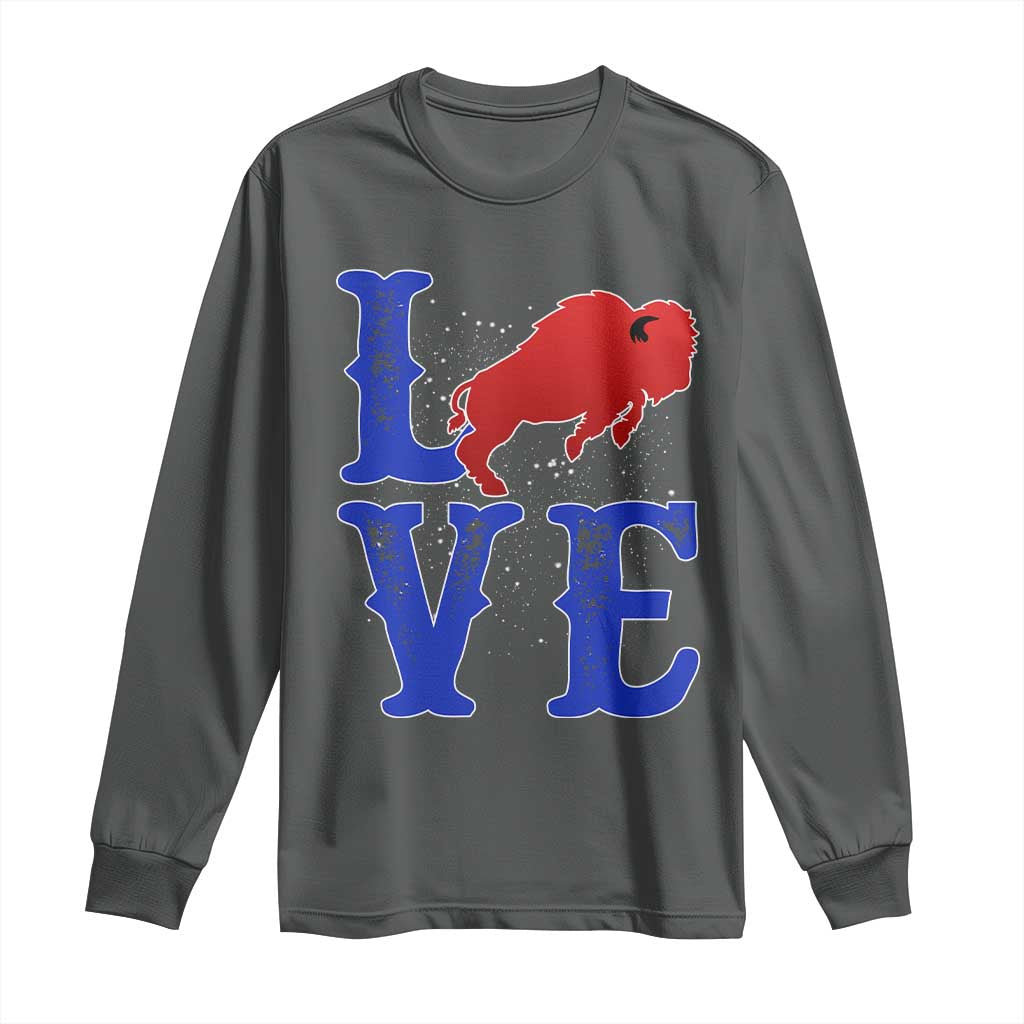 Let's Go BFB Long Sleeve Shirt WNY Pride Mafia Gift Wild American Bison Lovers TS10 Dark Heather Print Your Wear