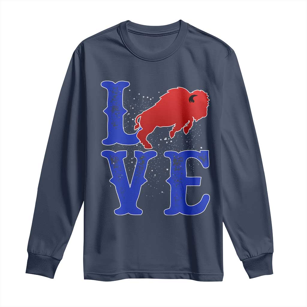 Let's Go BFB Long Sleeve Shirt WNY Pride Mafia Gift Wild American Bison Lovers TS10 Navy Print Your Wear