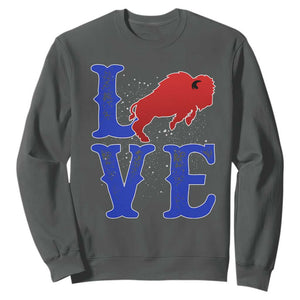 Let's Go BFB Sweatshirt WNY Pride Mafia Gift Wild American Bison Lovers TS10 Dark Heather Print Your Wear