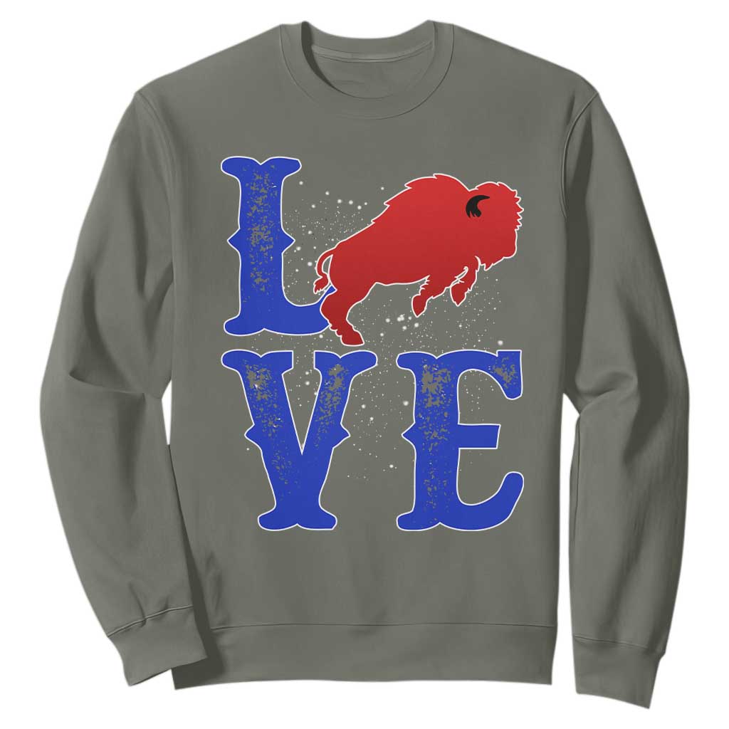 Let's Go BFB Sweatshirt WNY Pride Mafia Gift Wild American Bison Lovers TS10 Military Green Print Your Wear