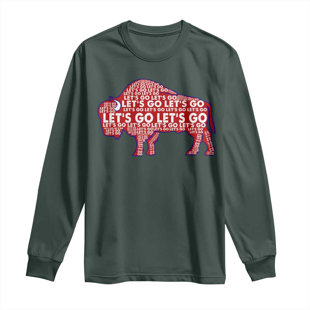Let's Go BFB Long Sleeve Shirt WNY Pride Fan Apparel TS10 Dark Forest Green Print Your Wear