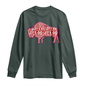 Let's Go Buffalo Long Sleeve Shirt WNY Pride Fan Apparel TS10 Dark Forest Green Print Your Wear