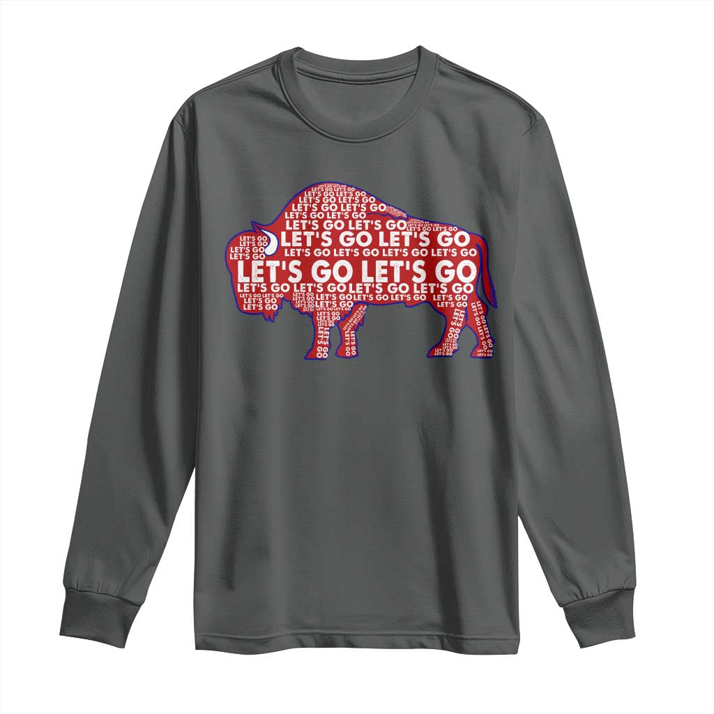 Let's Go BFB Long Sleeve Shirt WNY Pride Fan Apparel TS10 Dark Heather Print Your Wear