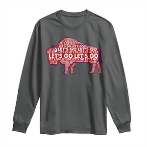 Let's Go Buffalo Long Sleeve Shirt WNY Pride Fan Apparel TS10 Dark Heather Print Your Wear