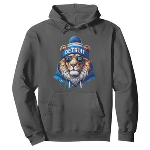 Lion Lovers Hoodie Wearing Glasses Sunday Detroit Fan Apparel TS10 Dark Heather Print Your Wear