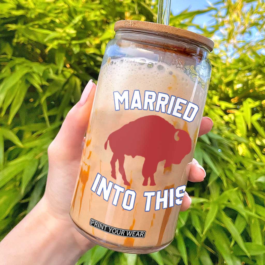 Married Into This BFB Glass Can Vintage Sport Mafia Wife Wedding Gifts TS10 Black Print Your Wear