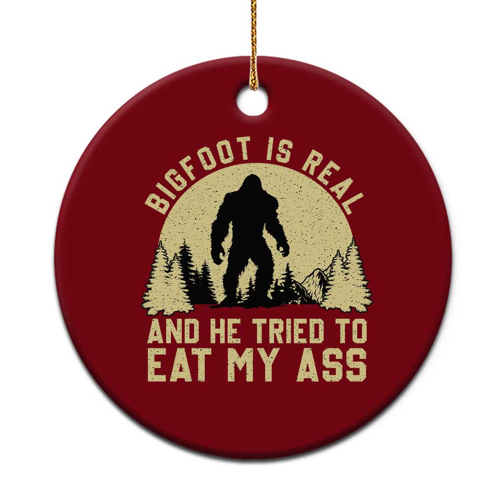 Funny Bigfoot Ceramic Ornament Sasquatch Big Foot Eat My Ass Vintage Cryptid Meme TS10 1pc Red Print Your Wear