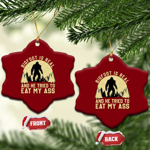 Funny Bigfoot Ceramic Ornament Sasquatch Big Foot Eat My Ass Vintage Cryptid Meme TS10 Print Your Wear