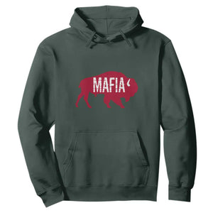 Let's Go Buffalo Hoodie Funny Mafia WNY Pride Red Buffalo TS10 Dark Forest Green Print Your Wear