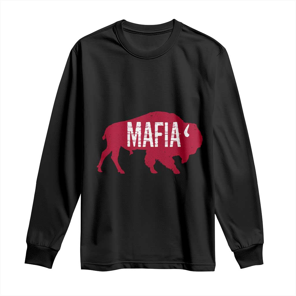 Let's Go Buffalo Long Sleeve Shirt Funny Mafia WNY Pride Red Buffalo TS10 Black Print Your Wear