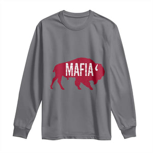 Let's Go Buffalo Long Sleeve Shirt Funny Mafia WNY Pride Red Buffalo TS10 Charcoal Print Your Wear