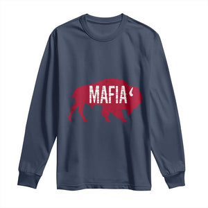 Let's Go Buffalo Long Sleeve Shirt Funny Mafia WNY Pride Red Buffalo TS10 Navy Print Your Wear