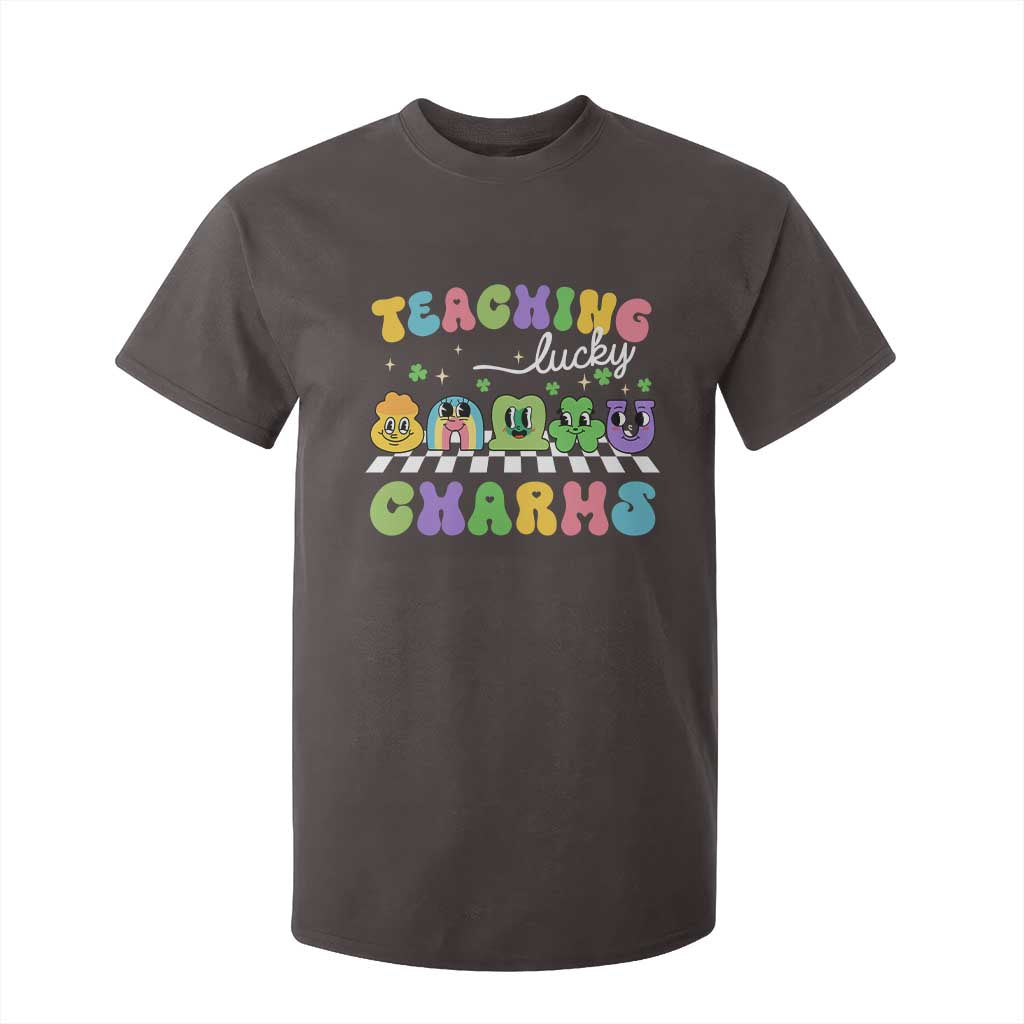 St Patricks Day Lucky Teacher T Shirt For Kid Teaching Lucky Charm Teachers TS10 Dark Chocolate Print Your Wear