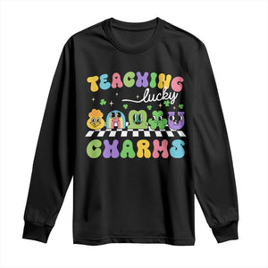 St Patricks Day Lucky Teacher Long Sleeve Shirt Teaching Lucky Charm Teachers TS10 Black Print Your Wear