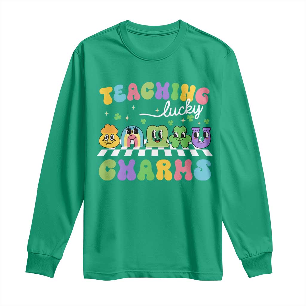 St Patricks Day Lucky Teacher Long Sleeve Shirt Teaching Lucky Charm Teachers TS10 Irish Green Print Your Wear