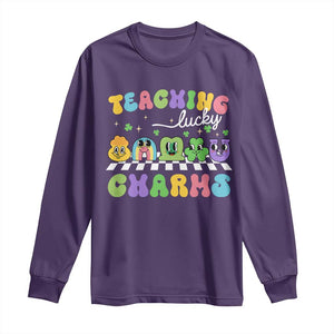 St Patricks Day Lucky Teacher Long Sleeve Shirt Teaching Lucky Charm Teachers TS10 Purple Print Your Wear