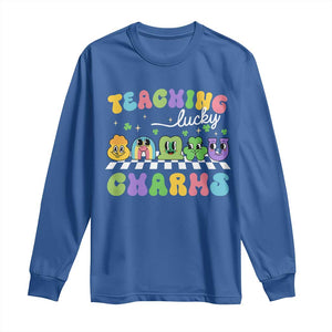 St Patricks Day Lucky Teacher Long Sleeve Shirt Teaching Lucky Charm Teachers TS10 Royal Blue Print Your Wear