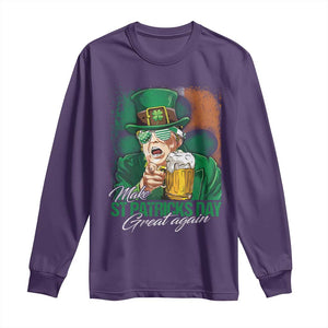 Funny Trump St Patricks Day Long Sleeve Shirt Make St Patricks Day Great Again TS10 Purple Print Your Wear