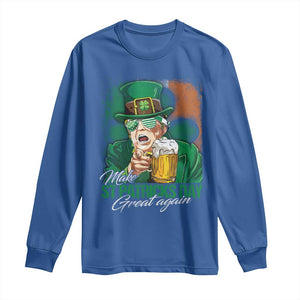 Funny Trump St Patricks Day Long Sleeve Shirt Make St Patricks Day Great Again TS10 Royal Blue Print Your Wear