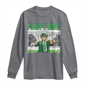 Funny Trump St Patricks Day Long Sleeve Shirt Paddy's Home White House TS10 Charcoal Print Your Wear