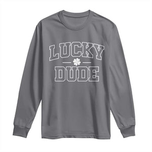 Kids St. Patrick's Day Long Sleeve Shirt Lucky Dude TS10 Charcoal Print Your Wear