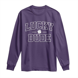 Kids St. Patrick's Day Long Sleeve Shirt Lucky Dude TS10 Purple Print Your Wear