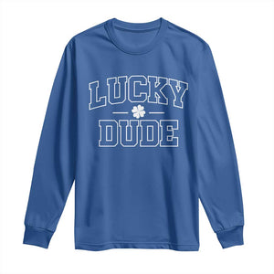Kids St. Patrick's Day Long Sleeve Shirt Lucky Dude TS10 Royal Blue Print Your Wear
