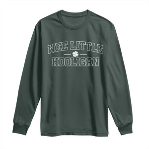 St Patricks Day Wee Little Hooligan Long Sleeve Shirt TS10 Dark Forest Green Print Your Wear