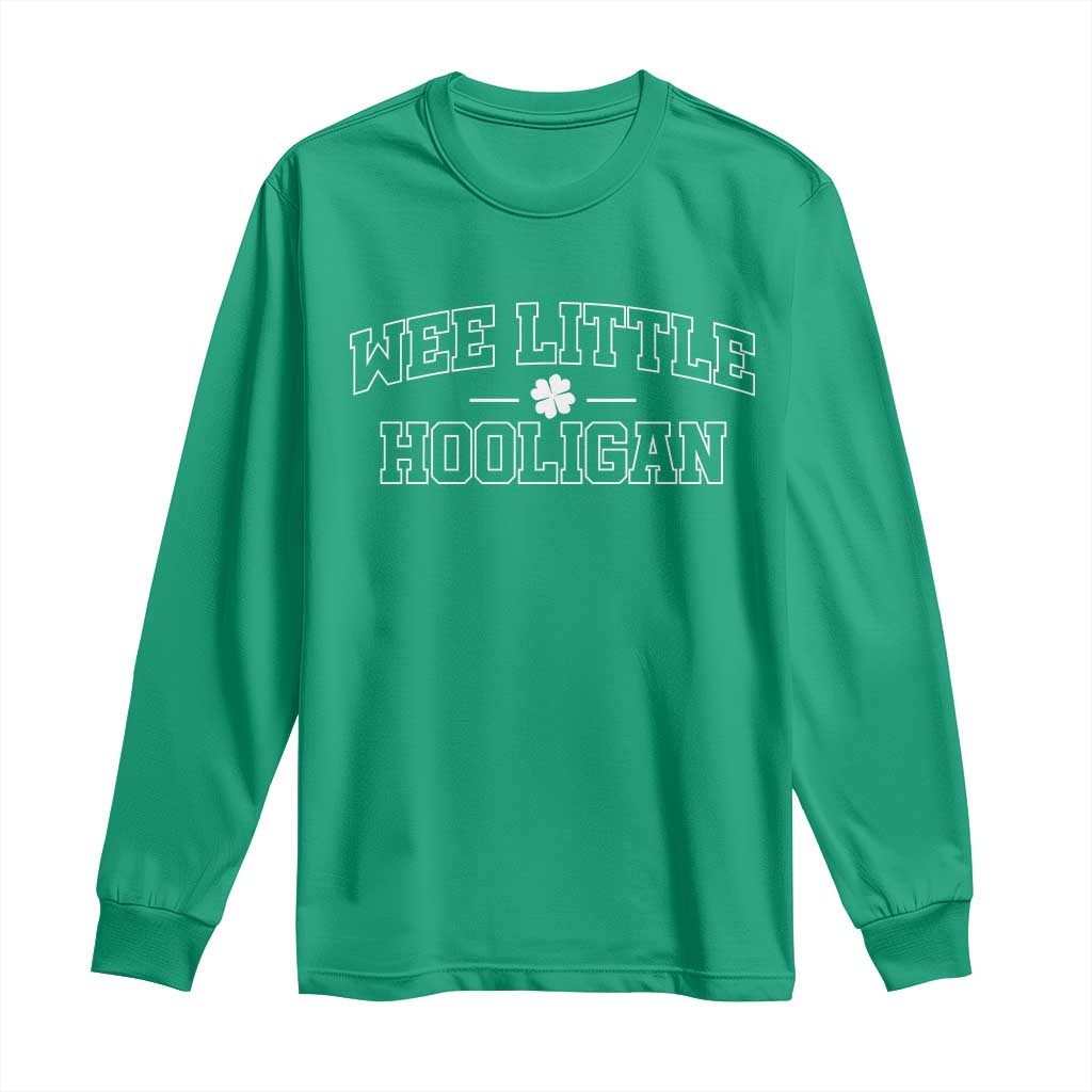 St Patricks Day Wee Little Hooligan Long Sleeve Shirt TS10 Irish Green Print Your Wear