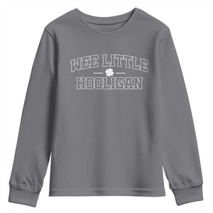 St Patricks Day Wee Little Hooligan Youth Sweatshirt TS10 Charcoal Print Your Wear