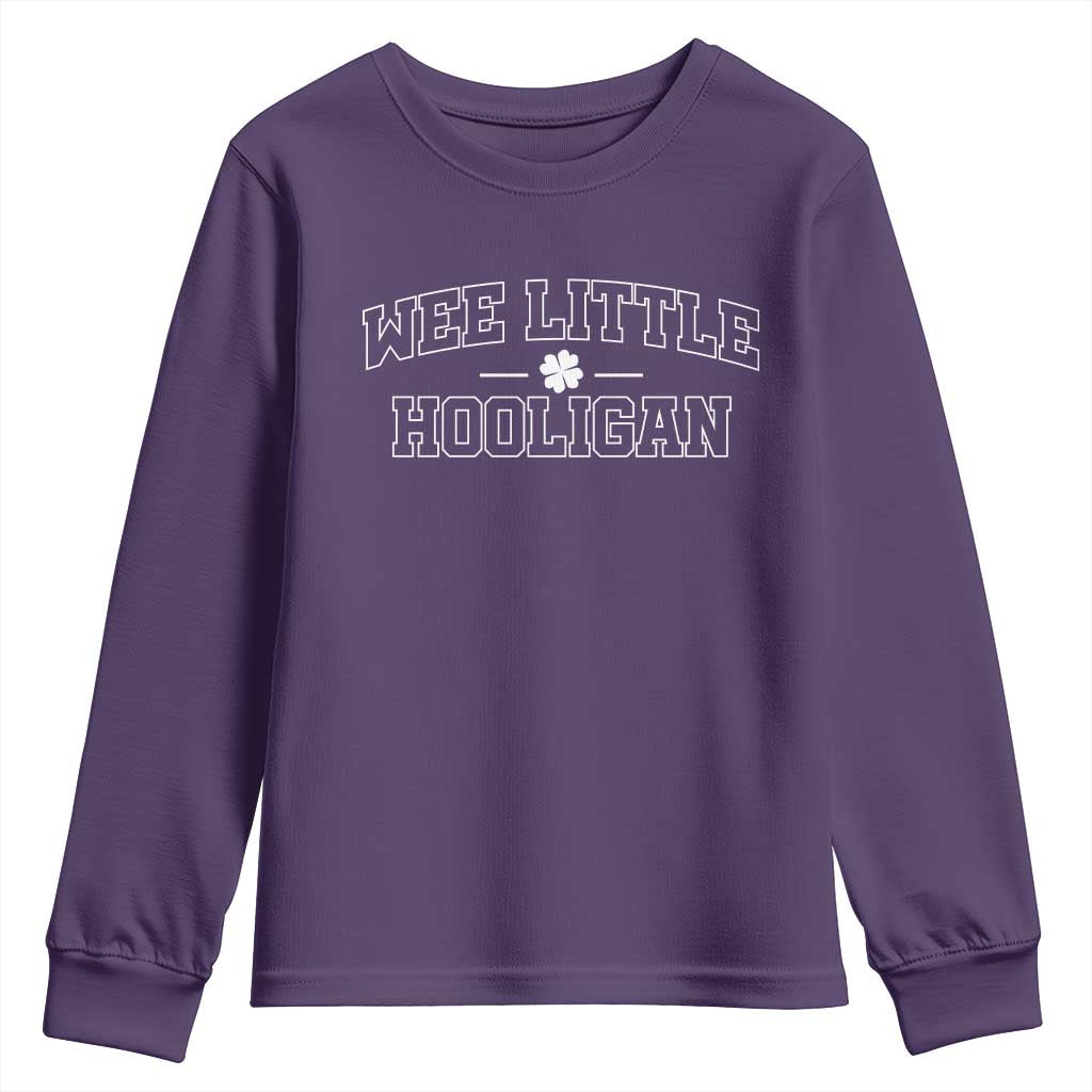 St Patricks Day Wee Little Hooligan Youth Sweatshirt TS10 Purple Print Your Wear