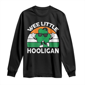 St Patricks Day Wee Little Hooligan Long Sleeve Shirt Funny Men Boy Kids Irish Kids TS10 Black Print Your Wear