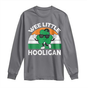 St Patricks Day Wee Little Hooligan Long Sleeve Shirt Funny Men Boy Kids Irish Kids TS10 Charcoal Print Your Wear