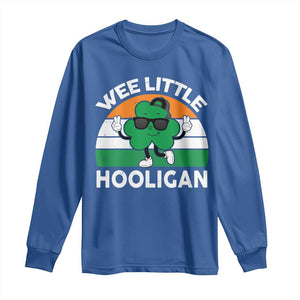 St Patricks Day Wee Little Hooligan Long Sleeve Shirt Funny Men Boy Kids Irish Kids TS10 Royal Blue Print Your Wear