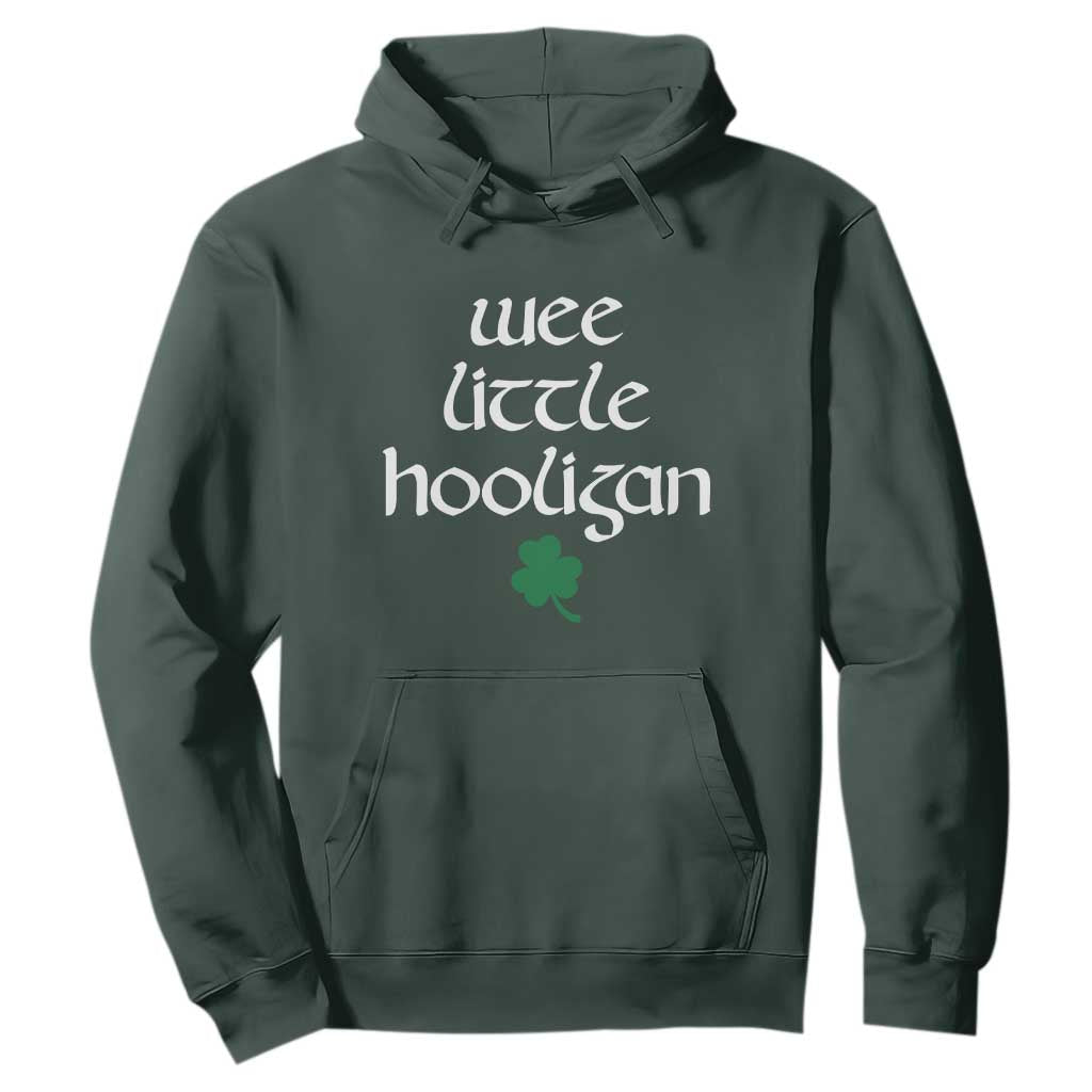 St Patricks Kids Wee Little Hooligan Hoodie TS10 Dark Forest Green Print Your Wear