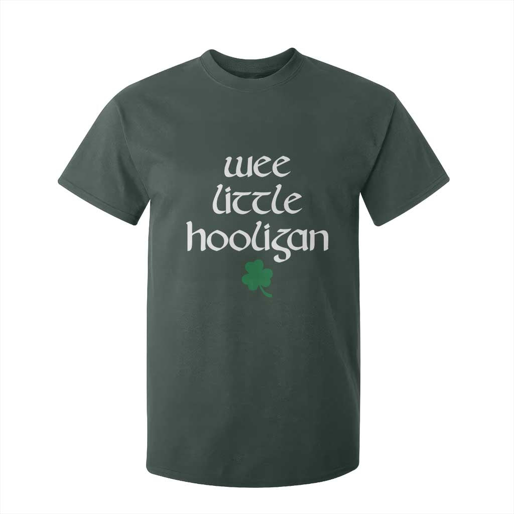 St Patricks Kids Wee Little Hooligan T Shirt For Kid TS10 Dark Forest Green Print Your Wear