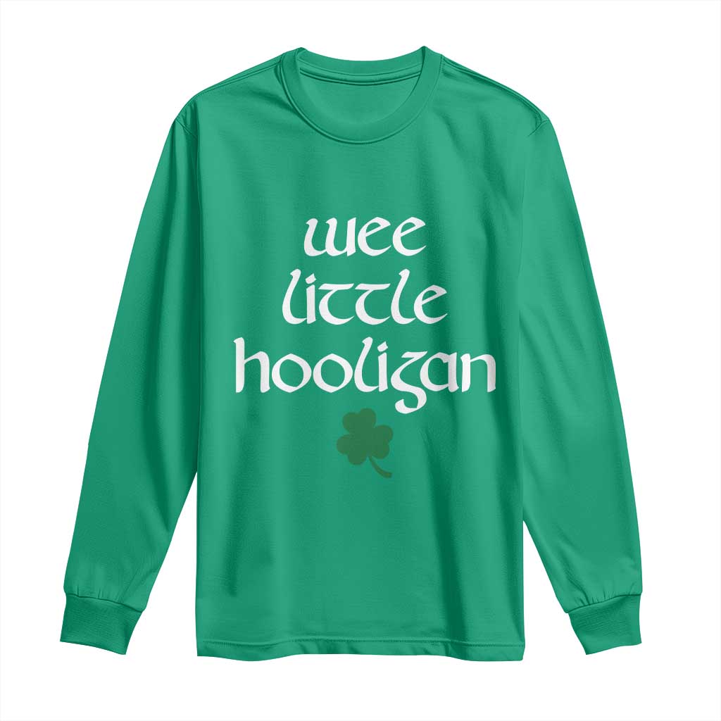 St Patricks Kids Wee Little Hooligan Long Sleeve Shirt TS10 Irish Green Print Your Wear